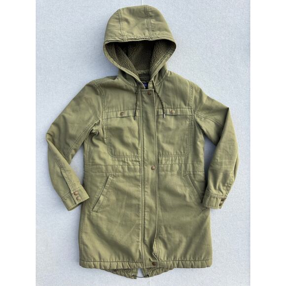 Patagonia Wmn Medium Prairie Dawn Sherpa Lined Insulated parka Sage olive green - Picture 1 of 16